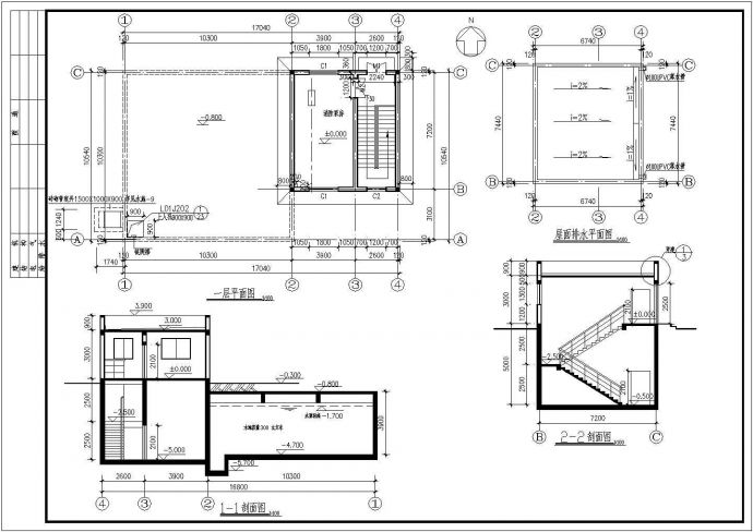 某地区水池泵房建筑结构设计施工图_图1
