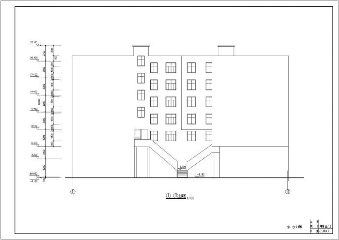某小区6层砖混住宅楼建筑设计cad方案图_图1