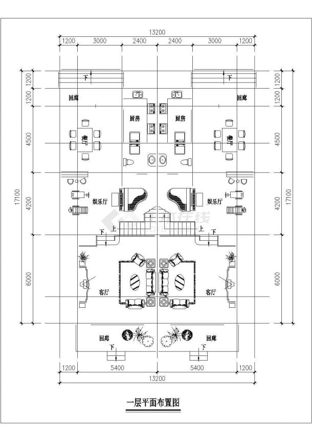 小三层现代联拼别墅方案建筑图-图二