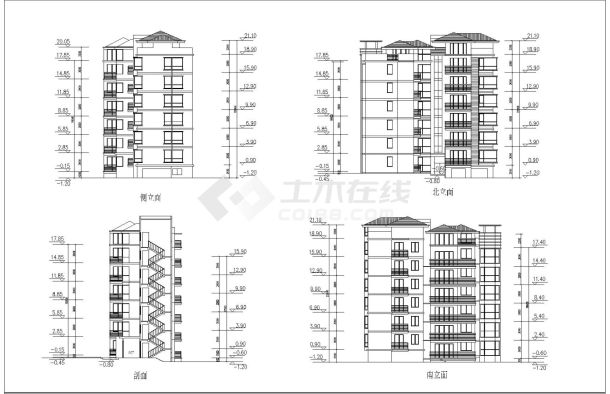 大川水岸住宅楼建筑CAD平面布置参考图-图一