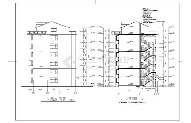 某地带跃层带屋顶窗住宅建筑CAD平面布置参考图-图一