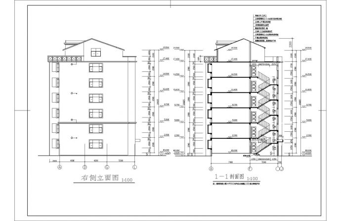 某地带跃层带屋顶窗住宅建筑CAD平面布置参考图_图1