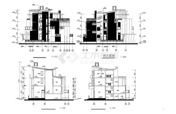 排房样板建筑平面图总体设计套图-图二
