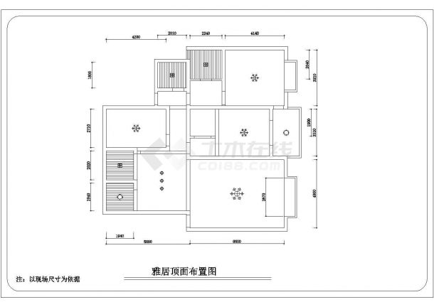 多层住宅户型室内装修设计cad施工图-图二