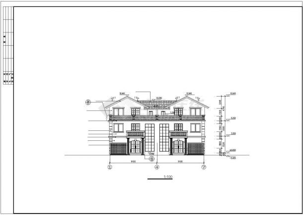 一套简易别墅建筑CAD参考示意图-图二