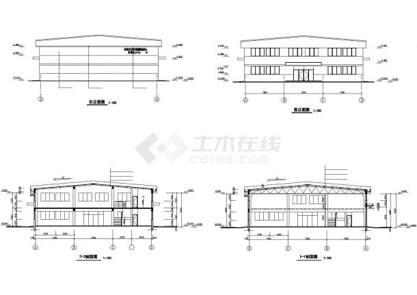 某地厂房建筑结构设计CAD方案图-图二