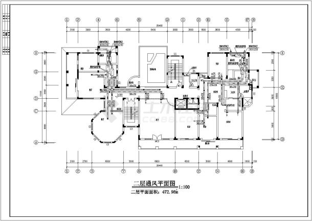 某豪宅别墅暖通空调设计cad施工图-图二