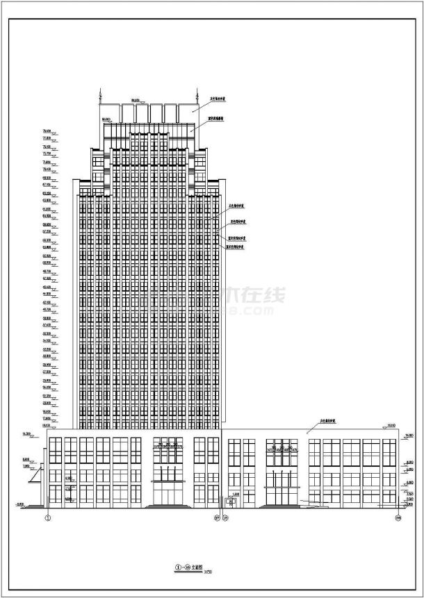 某地19层网梁楼盖结构酒店建筑设计施工图-图二