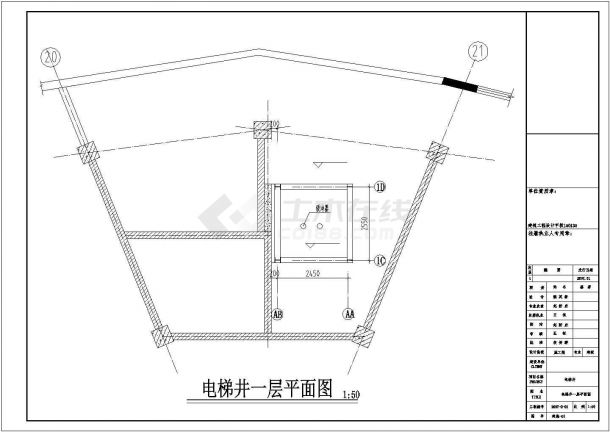 某小区电梯井钢构结构设计CAD参考图-图一