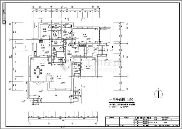 多层简单的别墅建筑施工图（共4张）-图二