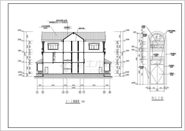 某地三层砖混结构欧式别墅建筑设计施工图-图一