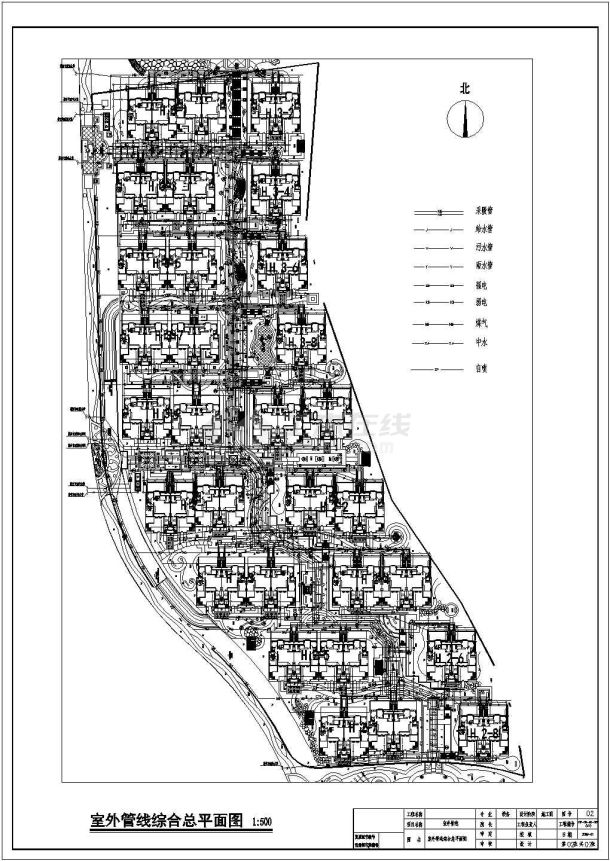 某小区住宅楼室外给排水设计施工图-图一