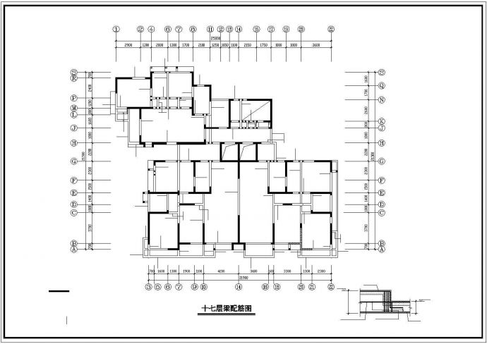 某18层剪力墙住宅结构cad施工建筑工程设计图_图1