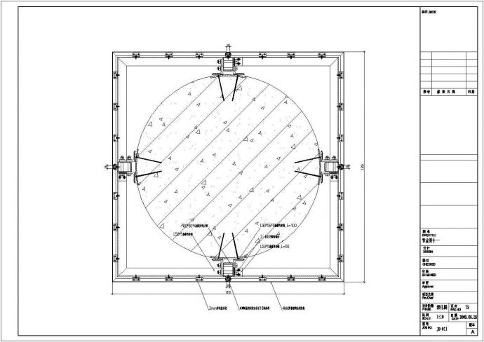 建筑cad图纸铝板包柱节点圆型节点图_图1