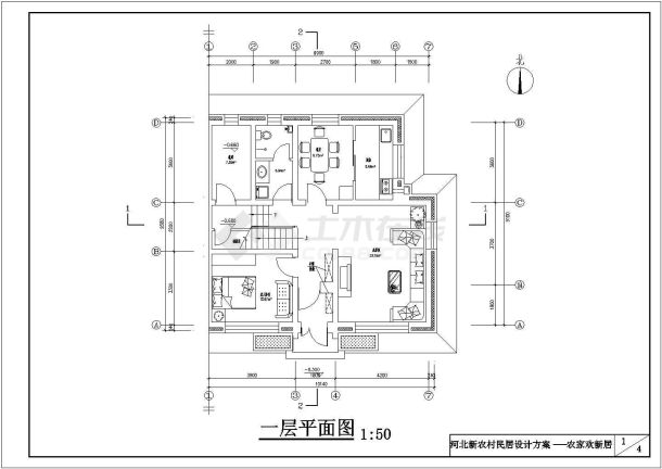 某农村住宅建筑图（共7张）-图一