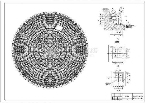 某地网架结构体育场结构设计施工图-图二