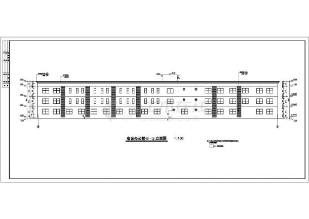 某地三层砖混结构士兵宿舍楼建筑设计施工图-图二