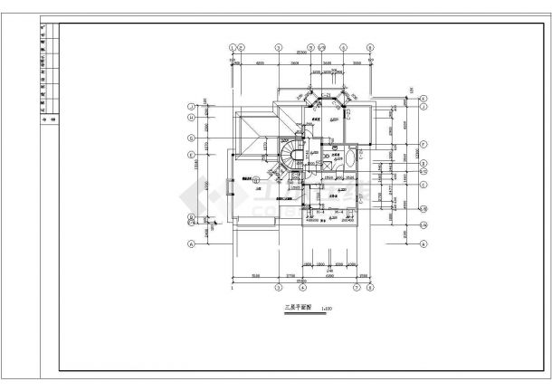 【山东】三层框架结构别墅建筑设计施工图-图二