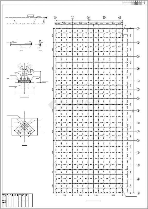 垃圾坑及卸料平台网架结构施工图-图二