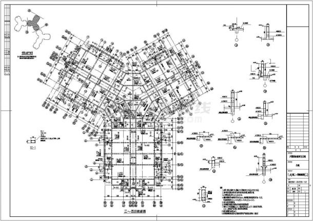海南翡翠谷星级酒店结构图（Y型平面）-图二