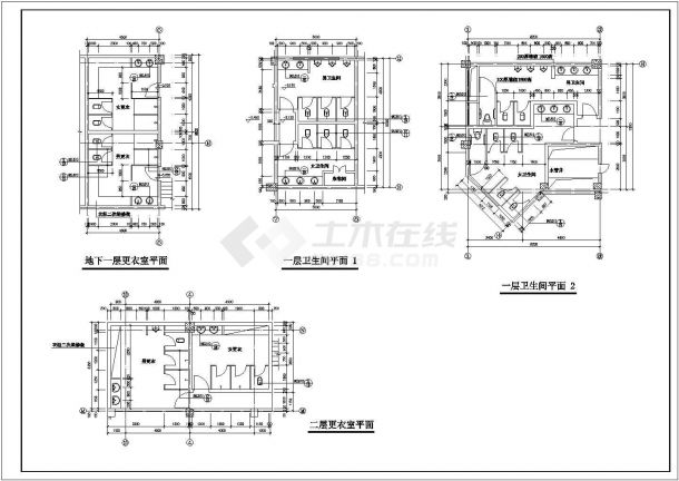 某地四星级宾馆标准间平面建筑图-图一