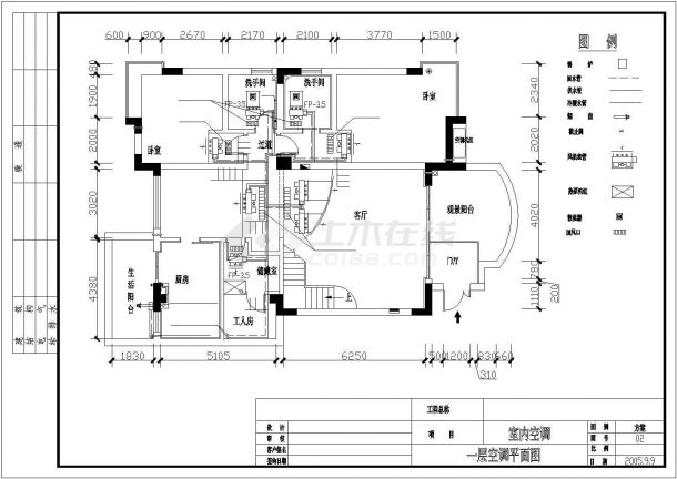 某住宅户型中央空调设计cad平面施工图-图二