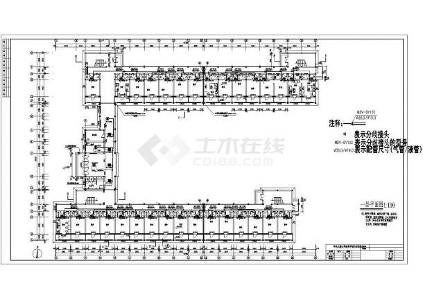 南方某公司宿舍楼多联机空调系统cad设计施工图-图二