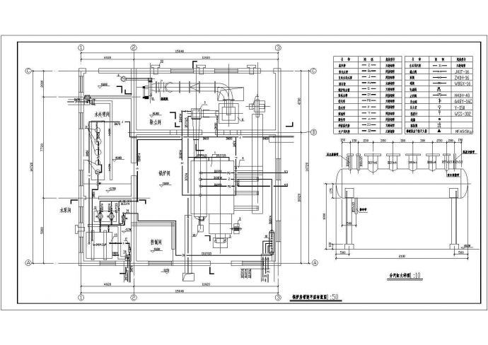 某燃煤蒸汽锅炉详细cad设计施工图_图1
