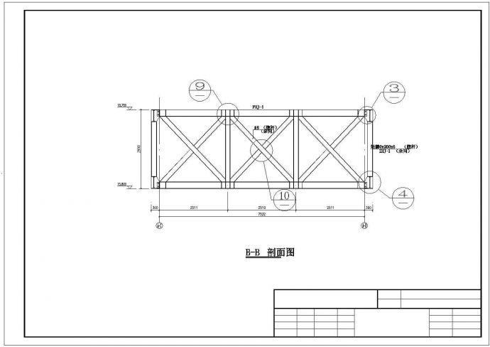 广州某区域钢结构连廊CAD平面布置参考图_图1