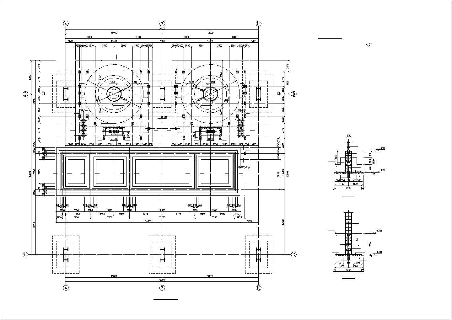 100t两层框剪结构钢包精炼炉结构施工图（含建筑图）