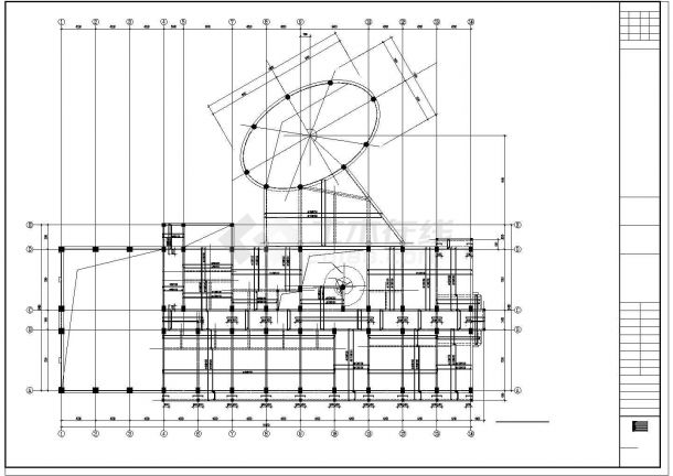 一套商务楼框架结构图纸（共14张）-图一