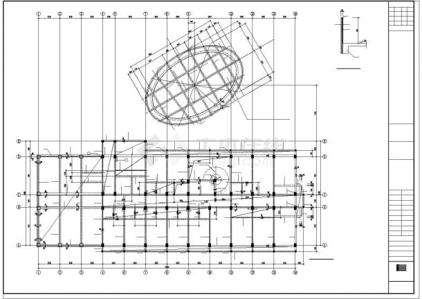 一套商务楼框架结构图纸（共14张）-图二
