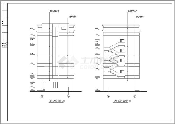 某地区全套经典的综合楼施工图（共13张）-图二