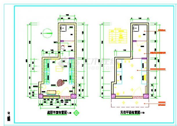 某女装店装修设计cad施工图纸-图一