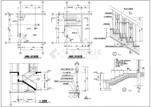 A型花园别墅建筑设计平剖面CAD参考图-图二