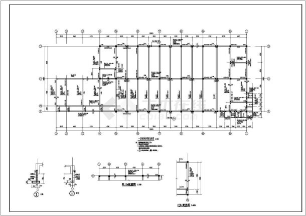 某地二层框架结构阶梯教室结构设计施工图