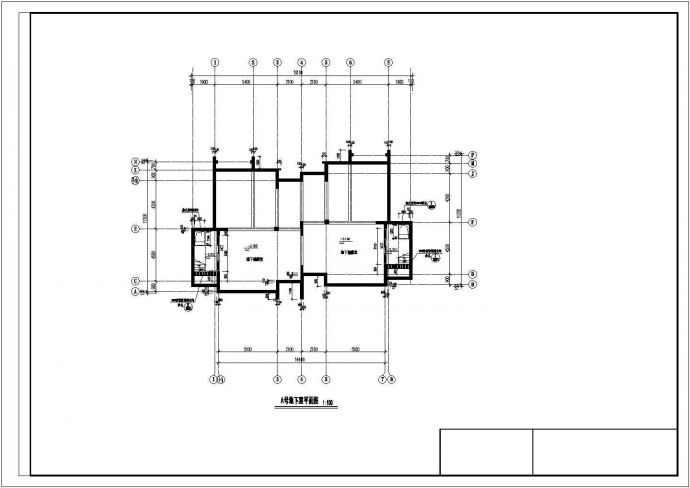 双拼别墅建筑设计CAD施工图_图1