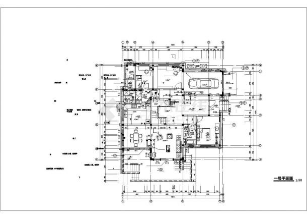 某别墅建筑设计CAD图（共6张）-图二