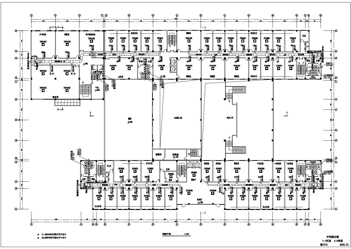 某综合楼大型地源热泵系统设计cad施工图