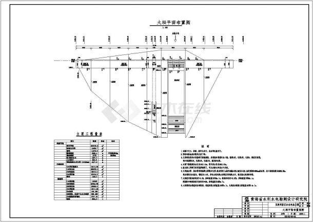 玉树州查日扣水电站工程可研阶段重力坝结构图-图一