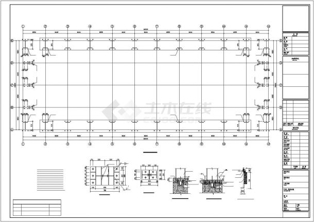 [武汉]24米跨门式刚架厂房带吊车结构施工图-图二