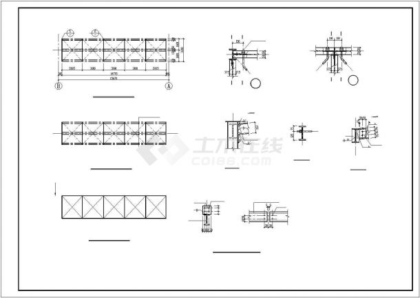 某16米皮带通廊钢桁架结构设计图-图一