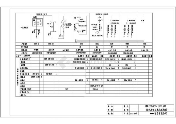 某配电工程1250KVA高低压柜电气施工图-图二