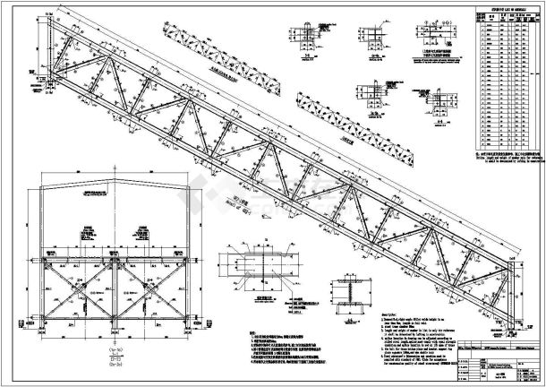 某地区输送皮带的钢桁架结构施工图-图二