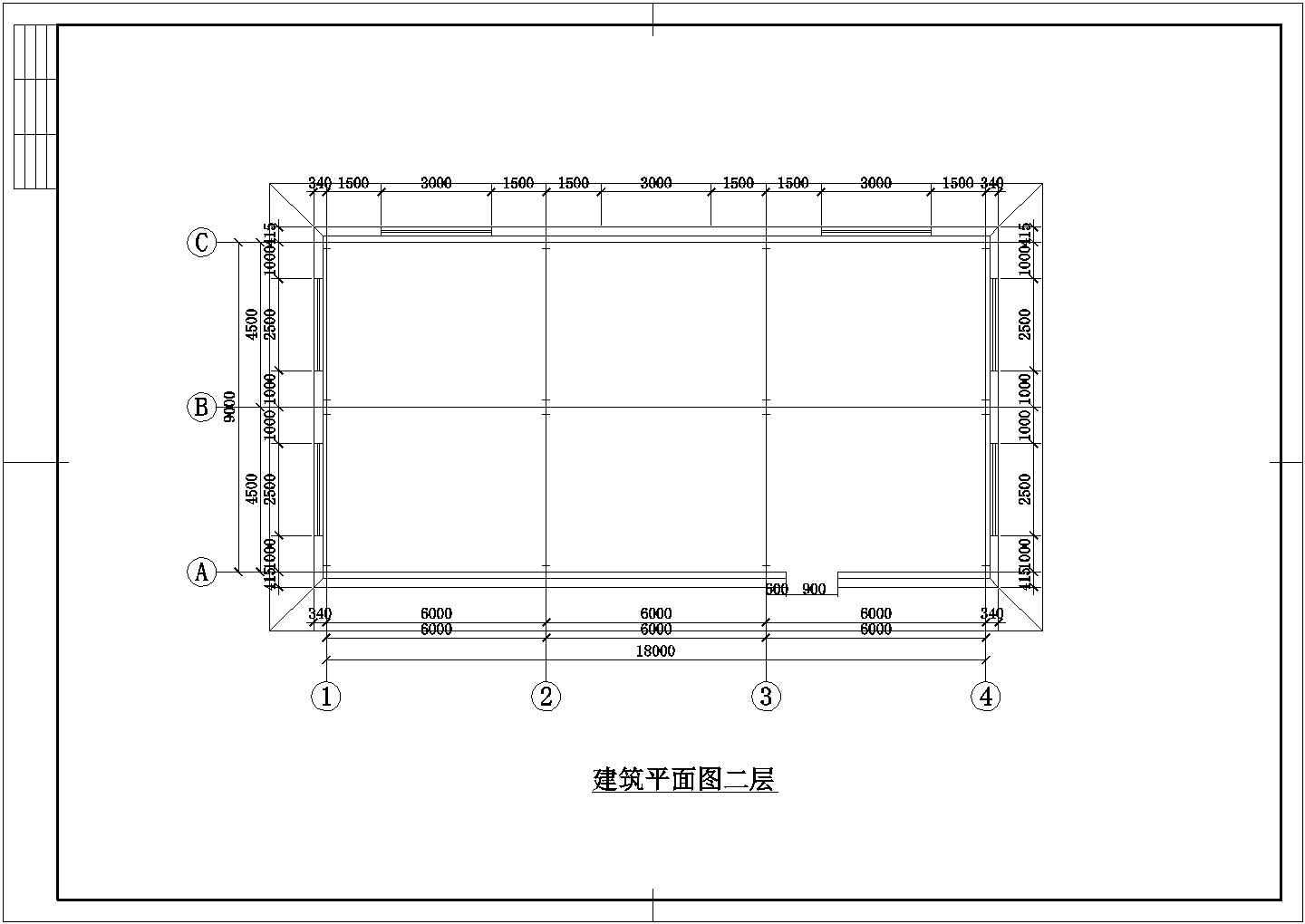 某二层车展厅轻钢结构CAD基础平面布置参考图