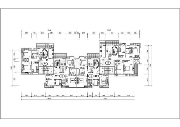 某地区一梯两户住宅楼建筑户型图（共7张）-图二