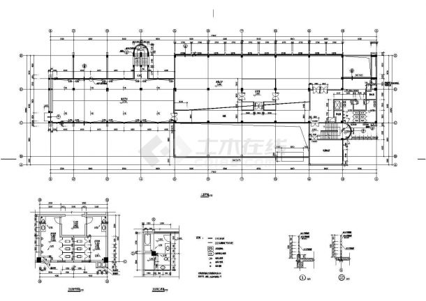 某地厂区办公楼建筑CAD施工图纸（含设计说明）-图二