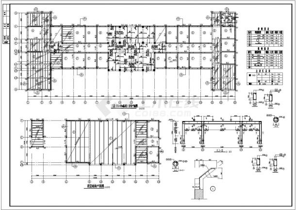 某中医院门诊框架结构平面设计参考CAD图-图二
