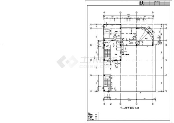 某地11层办公楼建筑CAD施工图-图一