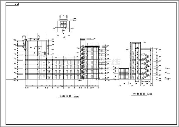 比较受欢迎的七层办公楼建筑设计图（含设计总说明）-图二